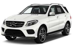 Frontansicht eines Mercedes GLE Plug-in-Hybrid, freigestellt