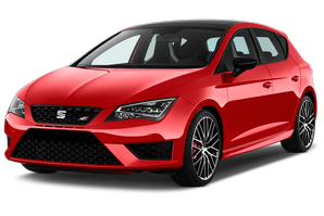 Frontansicht eines Seat Leon Cupra, freigestellt