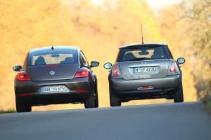 mini one vw beetle test hinten