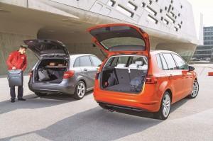 vw golf sportsvan mercedes b-klasse test 2014 hinten kofferraum