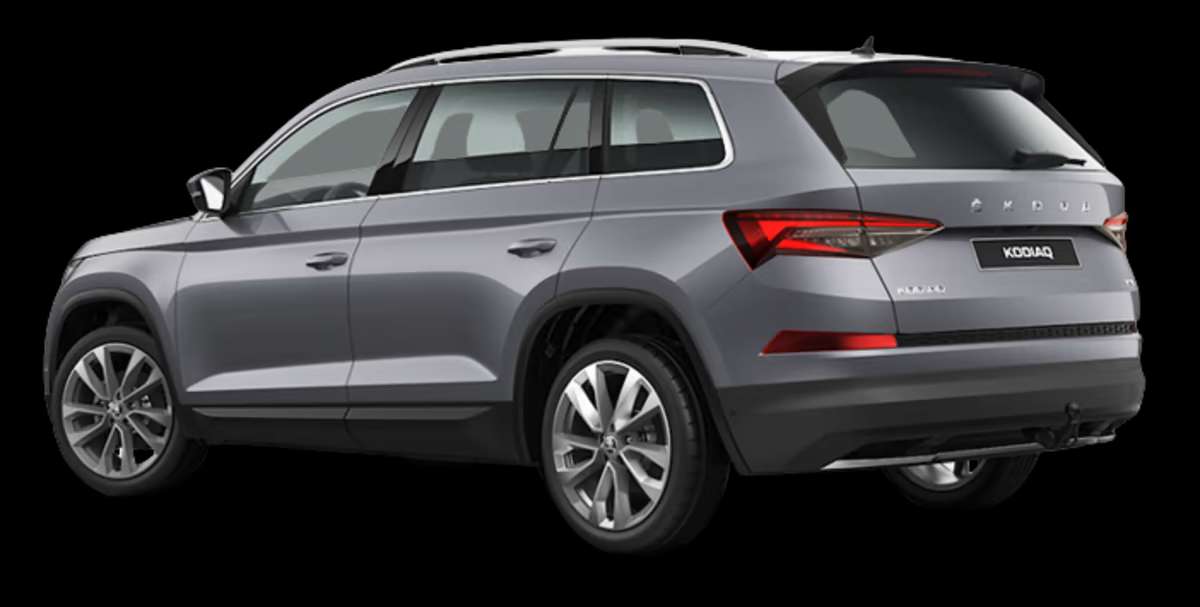 Schräge Heckansicht auf einen Skoda Kodiaq, freigestellt