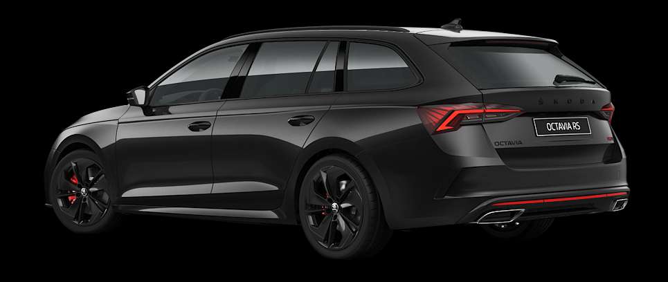 Schräge Heckansicht auf einen Skoda Octavia, freigestellt