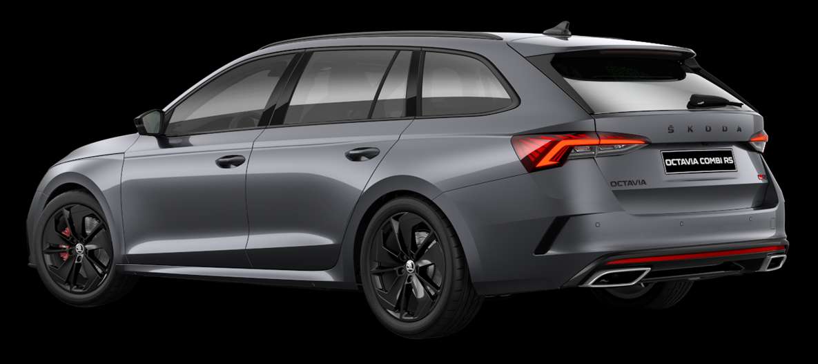 Schräge Heckansicht auf einen Skoda Octavia, freigestellt