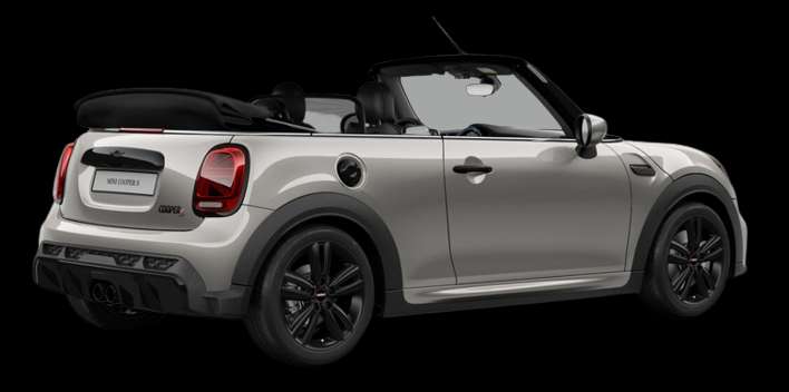 Schräge Heckansicht auf einen MINI MINI, freigestellt