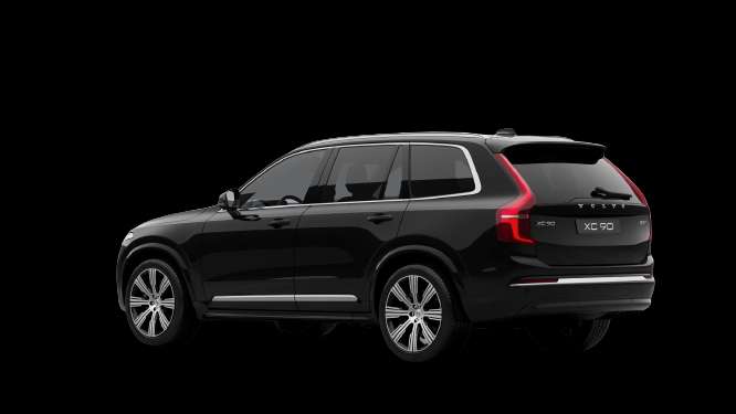 Schräge Heckansicht auf einen Volvo XC90, freigestellt