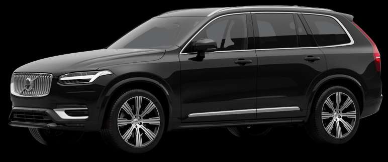 Schräge Frontansicht auf einen Volvo XC90, freigestellt