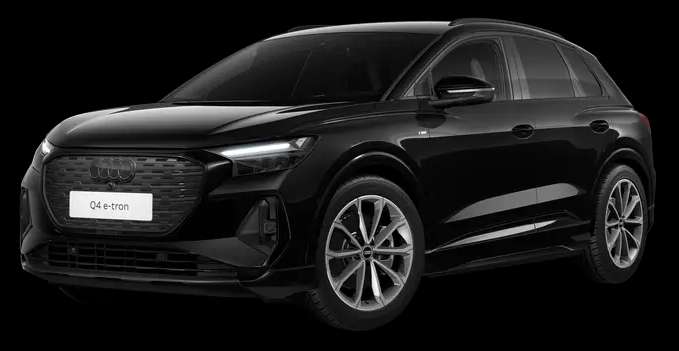 Schräge Frontansicht eines Audi Q4, freigestellt