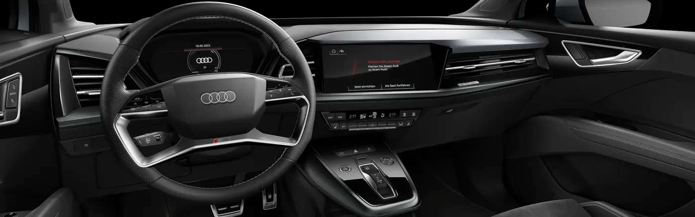 Ansicht des Armaturenbretts eines Audi Q4
