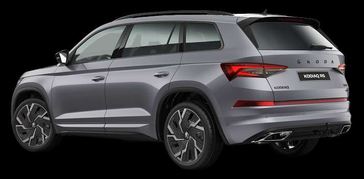 Schräge Heckansicht auf einen Skoda Kodiaq, freigestellt