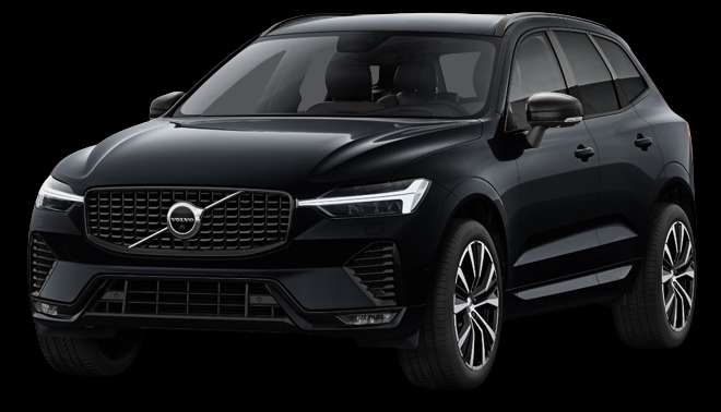 Schräge Frontansicht auf einen Volvo XC60, freigestellt