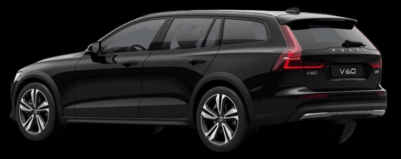 Schräge Heckansicht auf einen Volvo V60 Cross Country, freigestellt