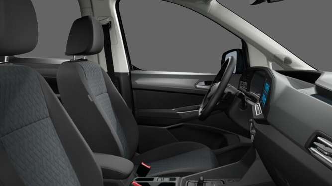 Ansicht der Frontsitze eines Volkswagen Caddy