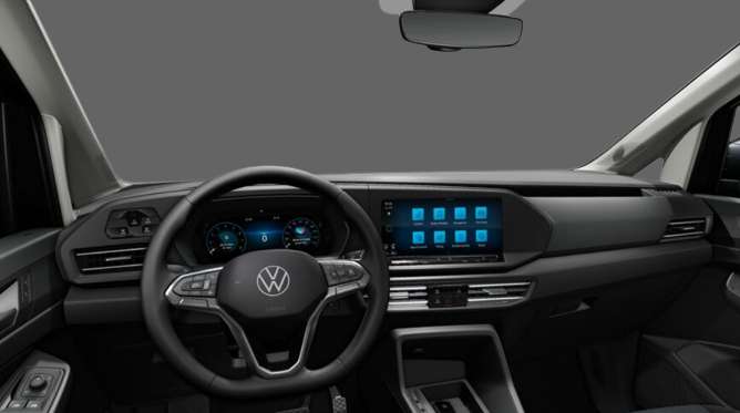 Ansicht des Armaturenbretts eines Volkswagen Caddy