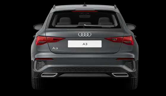 Heckansicht auf einen Audi A3