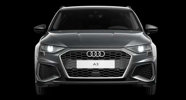 Frontansicht auf einen Audi A3, freigestellt