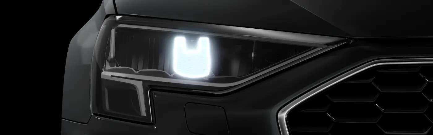 Detailansicht der Frontscheinwerfer eines Audi A3