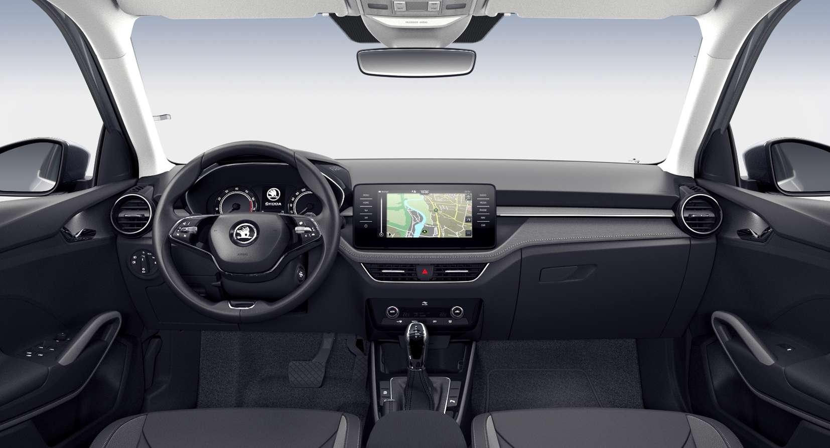 Ansicht des Armaturenbretts eines Skoda Fabia