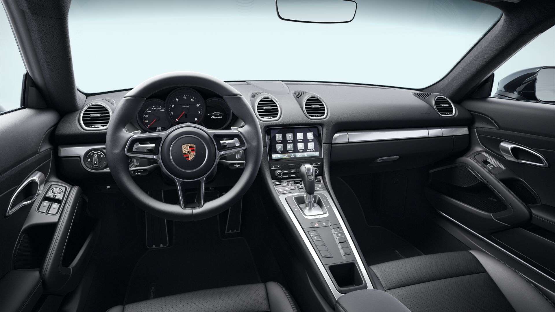 Ansicht des Armaturenbretts eines Porsche 718