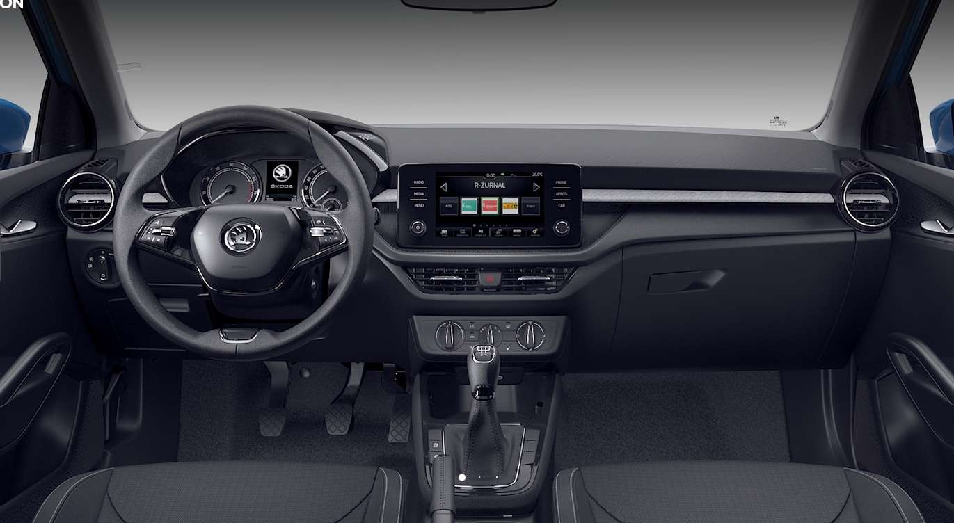 Ansicht des Armaturenbretts eines Skoda Fabia