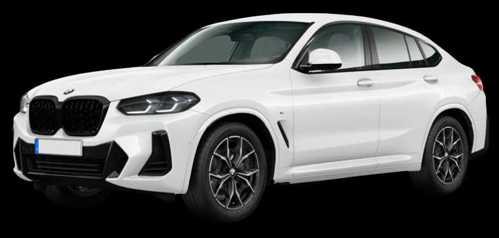 Schräge Frontansicht auf einen BMW X4, freigestellt