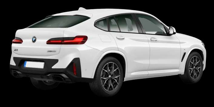 Schräge Heckansicht auf einen BMW X4, freigestellt