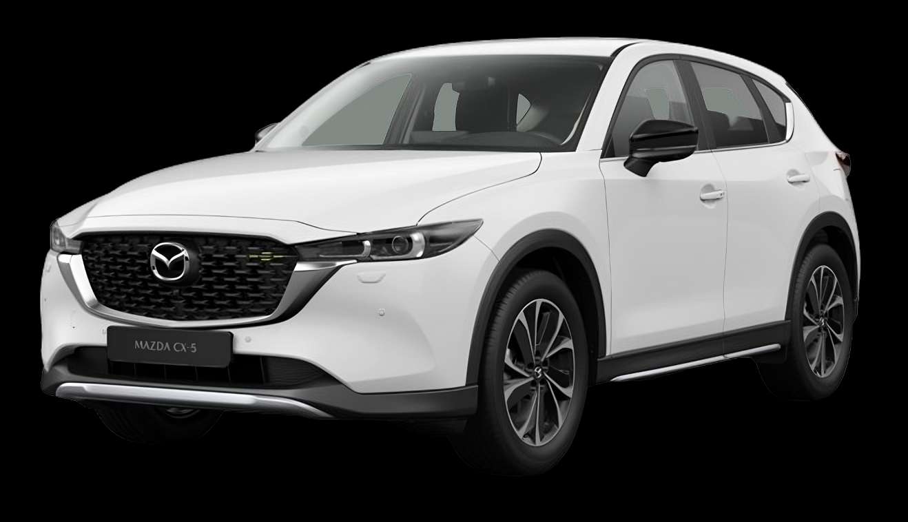 Schräge Frontansicht auf einen Mazda CX-5, freigestellt