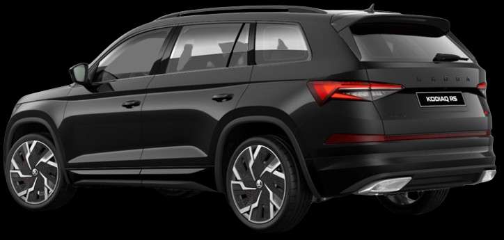 Schräge Heckansicht auf einen Skoda Kodiaq, freigestellt