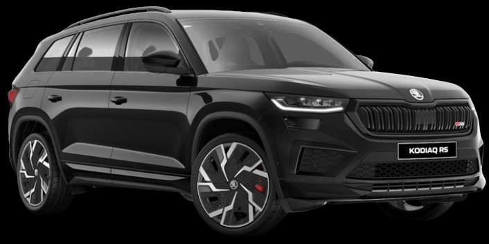 Schräge Frontansicht auf einen Skoda Kodiaq, freigestellt