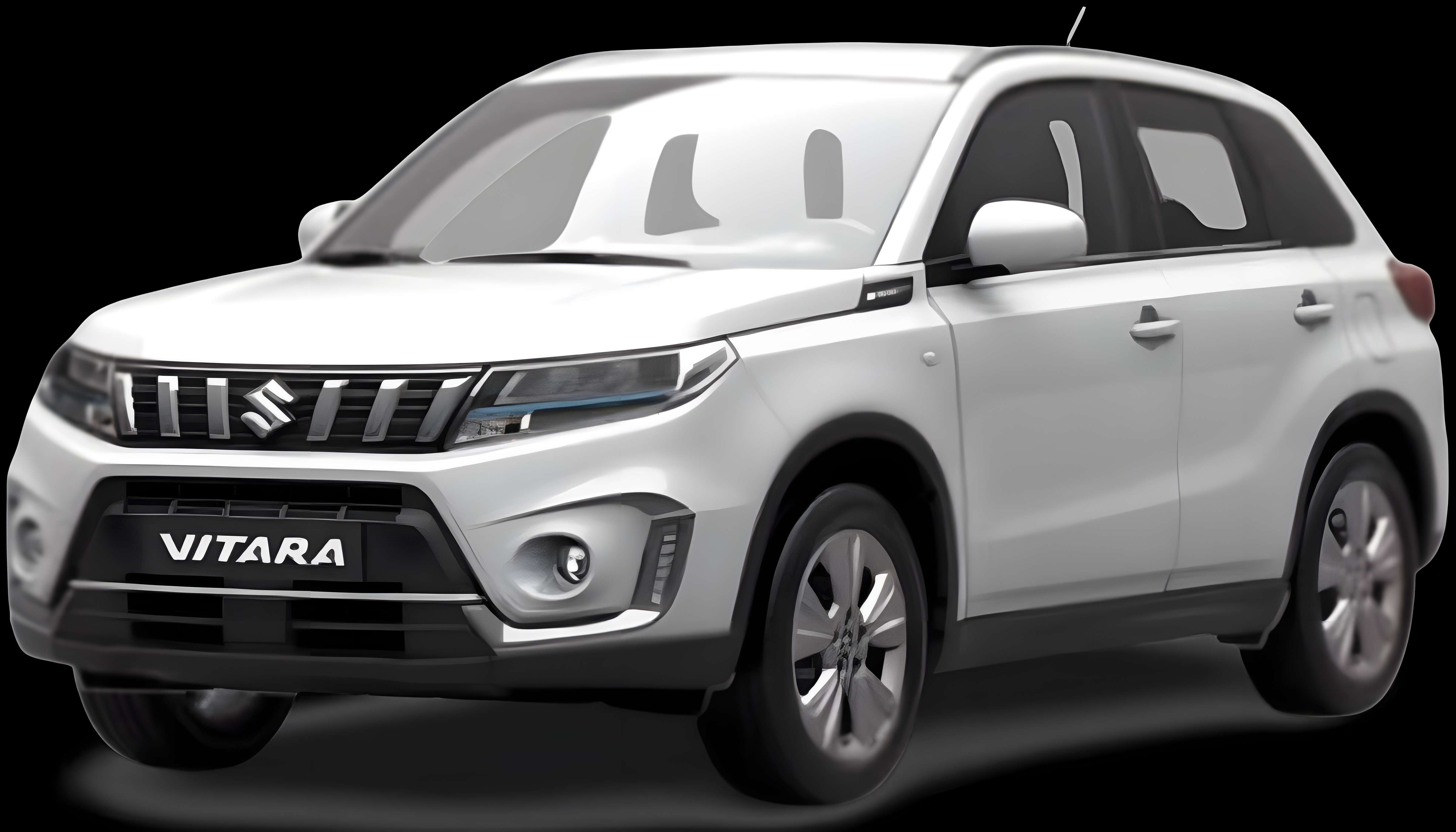 Schräge Frontansicht auf einen Suzuki Vitara, freigestellt
