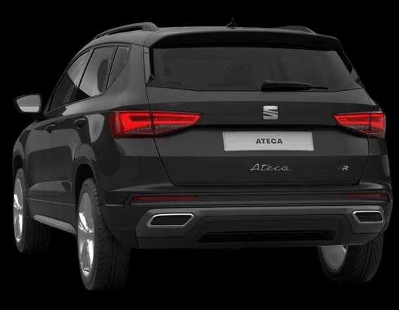 Schräge Heckansicht auf einen SEAT Ateca, freigestellt