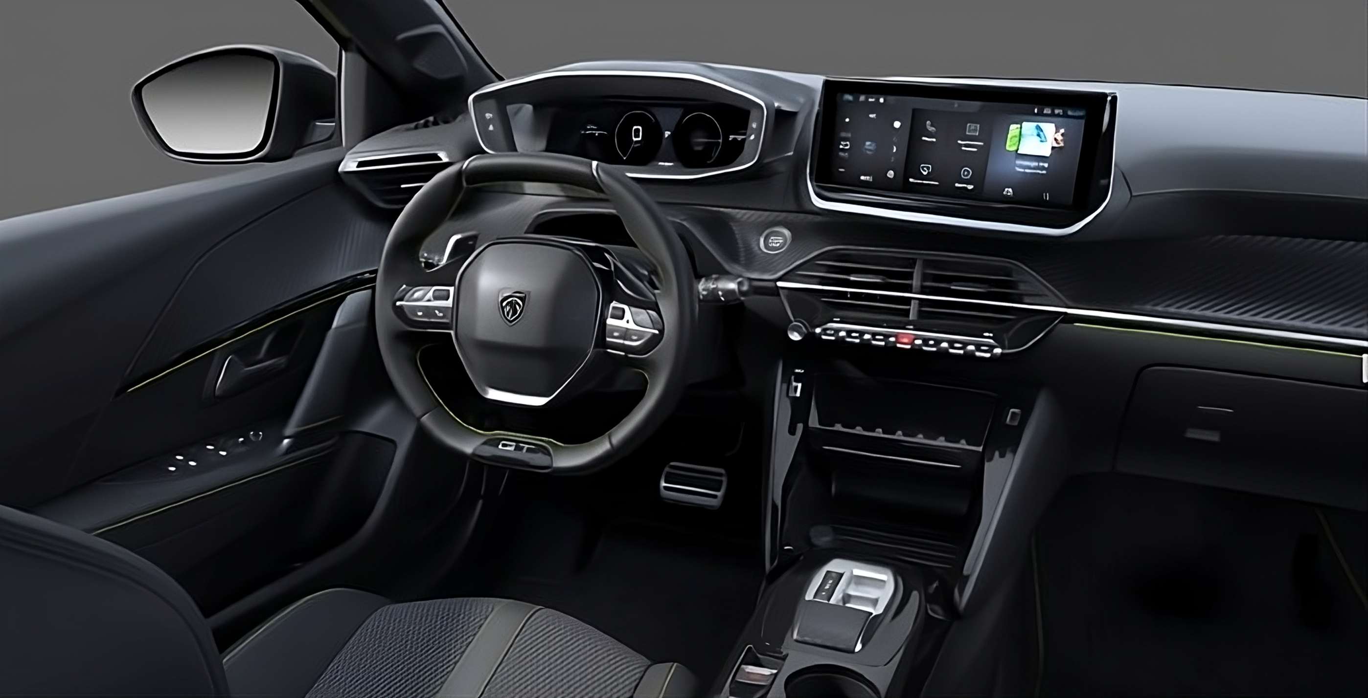 Ansicht des Armaturenbretts eines Peugeot 208