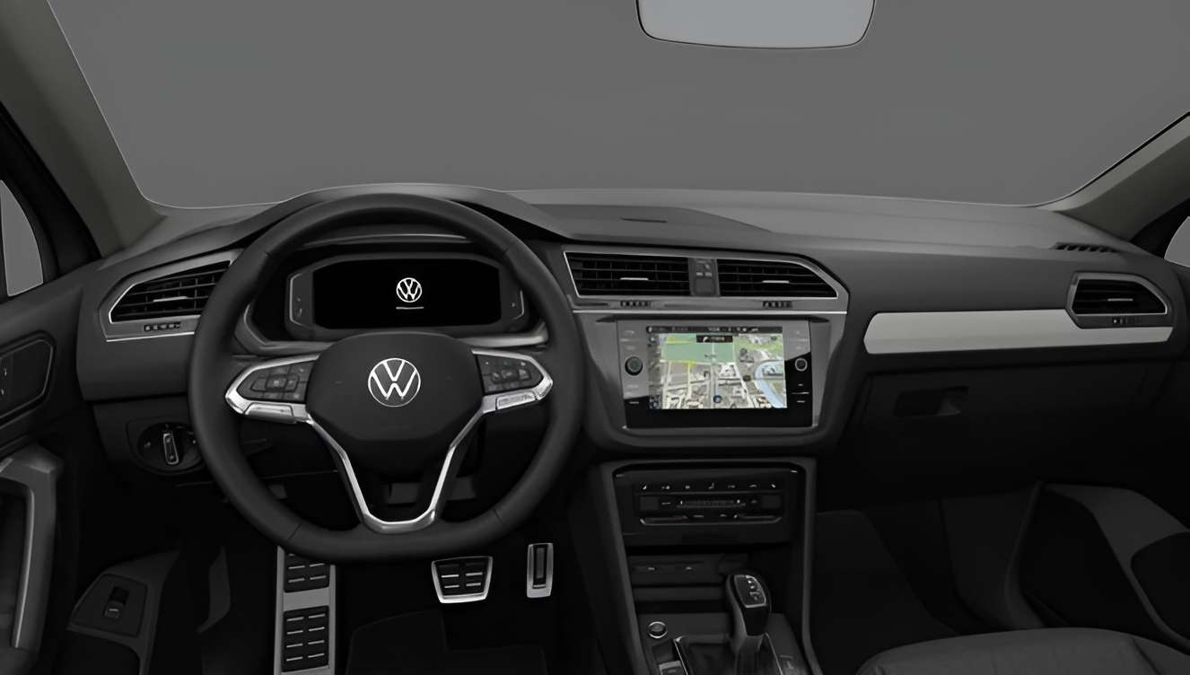 Ansicht des Armaturenbretts eines Volkswagen Tiguan Allspace