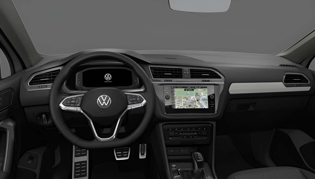Ansicht des Armaturenbretts eines Volkswagen Tiguan Allspace