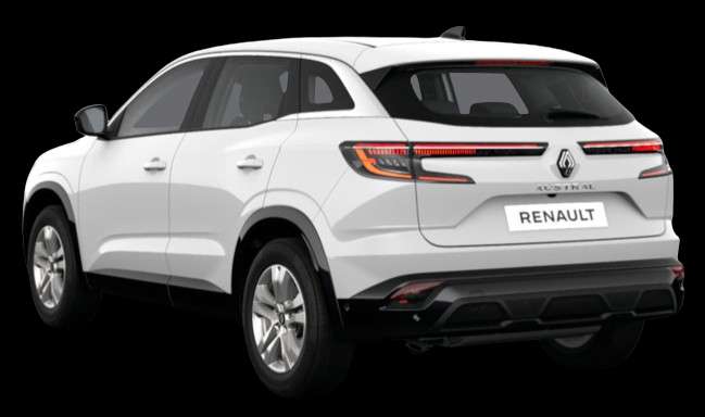 Schräge Heckansicht auf einen Renault Austral, freigestellt