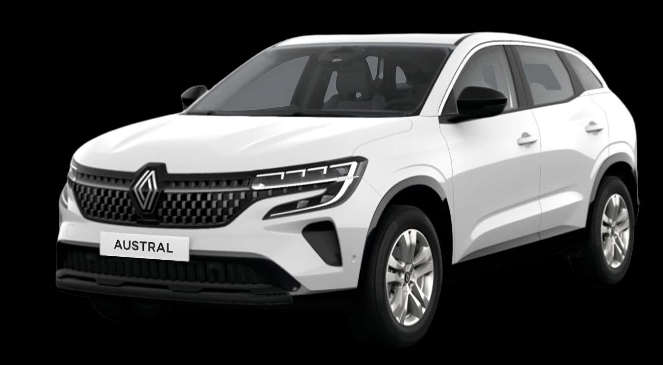 Schräge Frontansicht auf einen Renault Austral, freigestellt