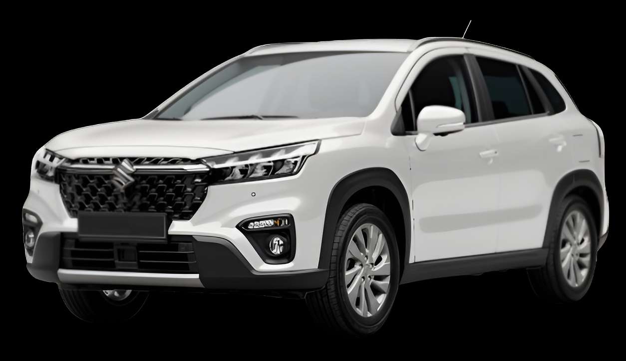 Schräge Frontansicht auf einen Suzuki S-Cross, freigestellt