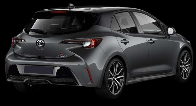 Schräge Heckansicht eines Toyota Corolla, freigestellt