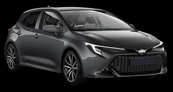 Schräge Frontansicht eines Toyota Corolla, freigestellt