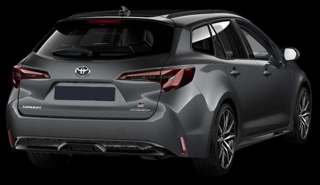 Schräge Heckansicht auf einen Toyota Corolla, freigestellt