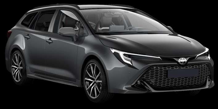Schräge Frontansicht auf einen Toyota Corolla, freigestellt