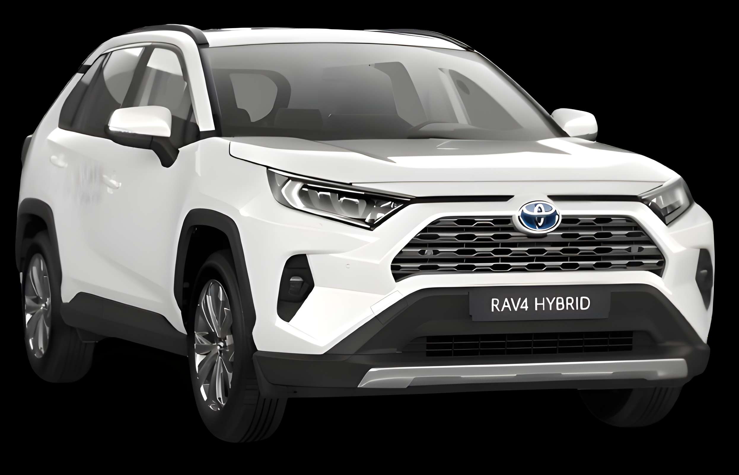 Schräge Frontansicht auf einen Toyota RAV4, freigestellt