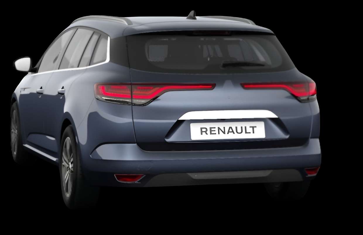 Schräge Heckansicht eines Renault Mégane, freigestellt