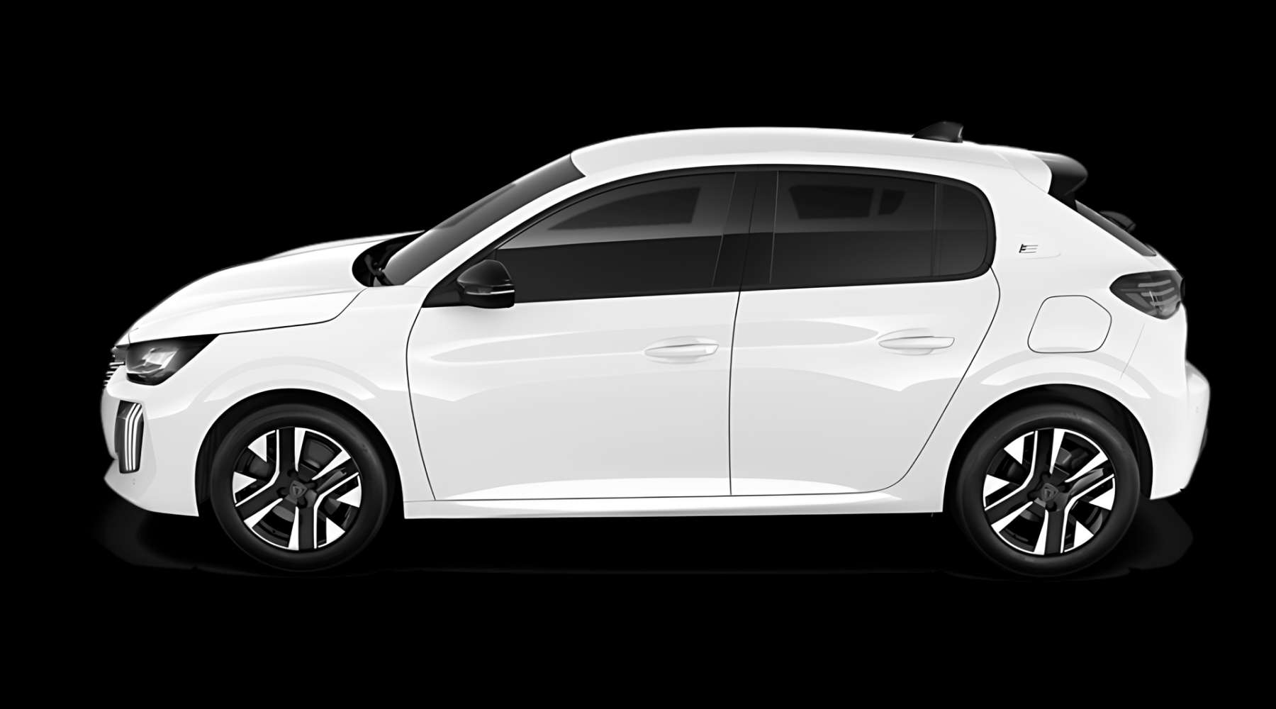 Seitenansicht eines Peugeot e-208
