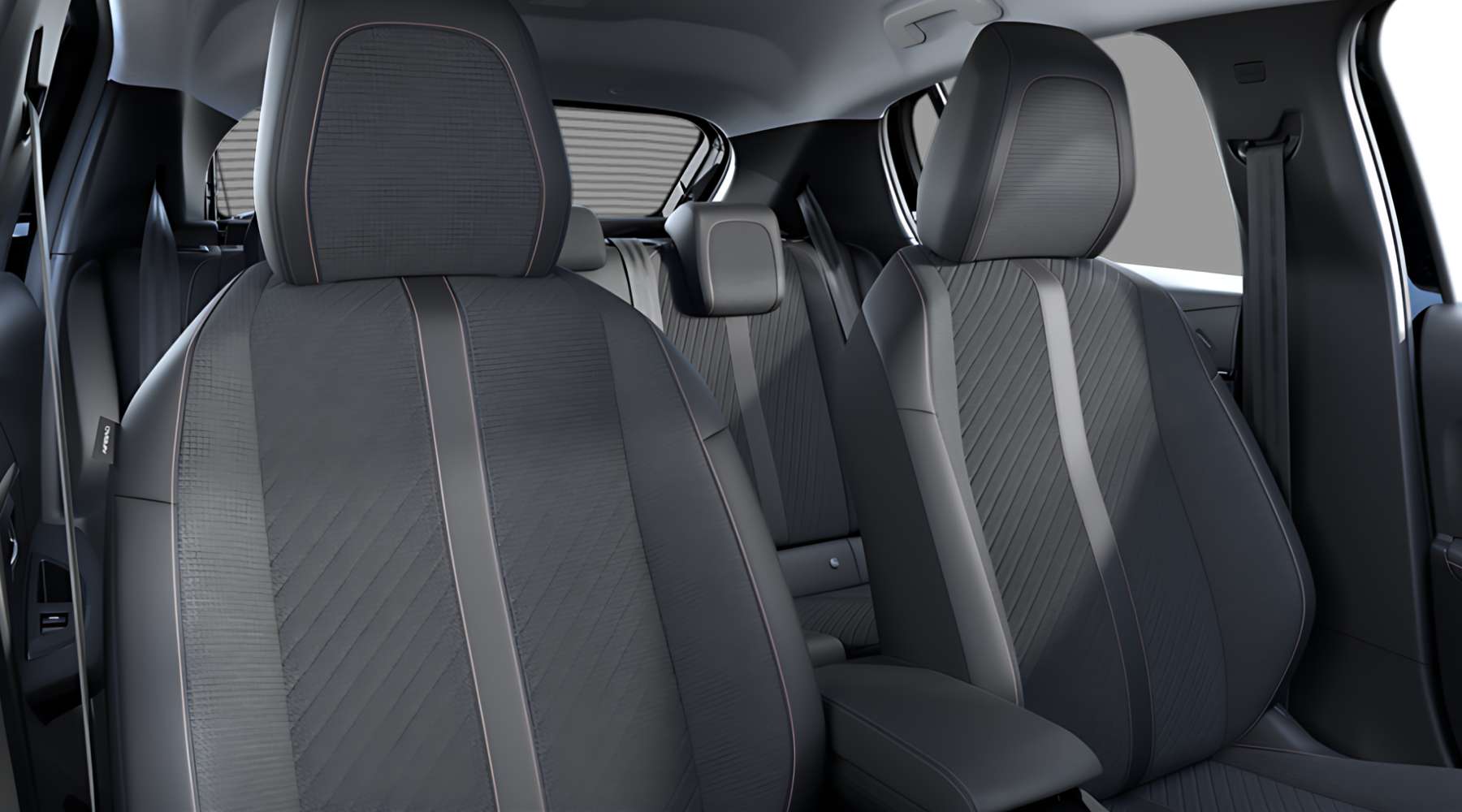 Ansicht der Frontsitze eines Peugeot e-208