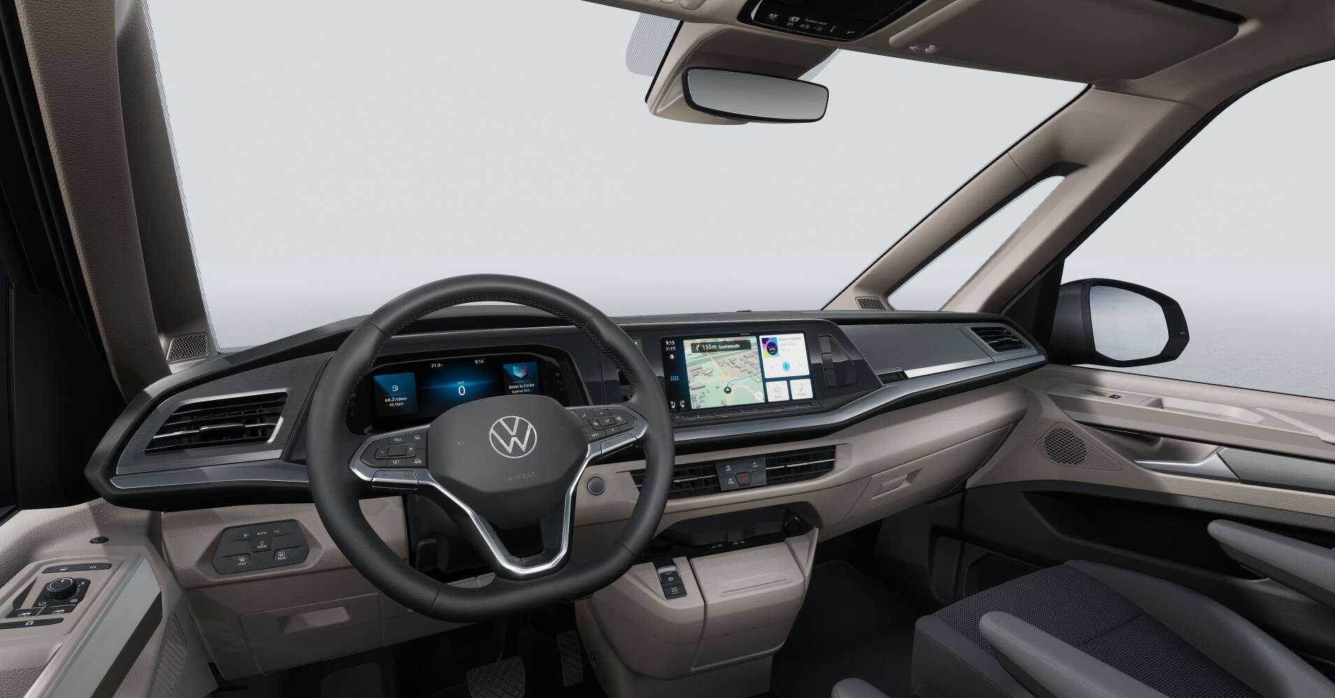 Ansicht des Armaturenbretts eines Volkswagen Multivan
