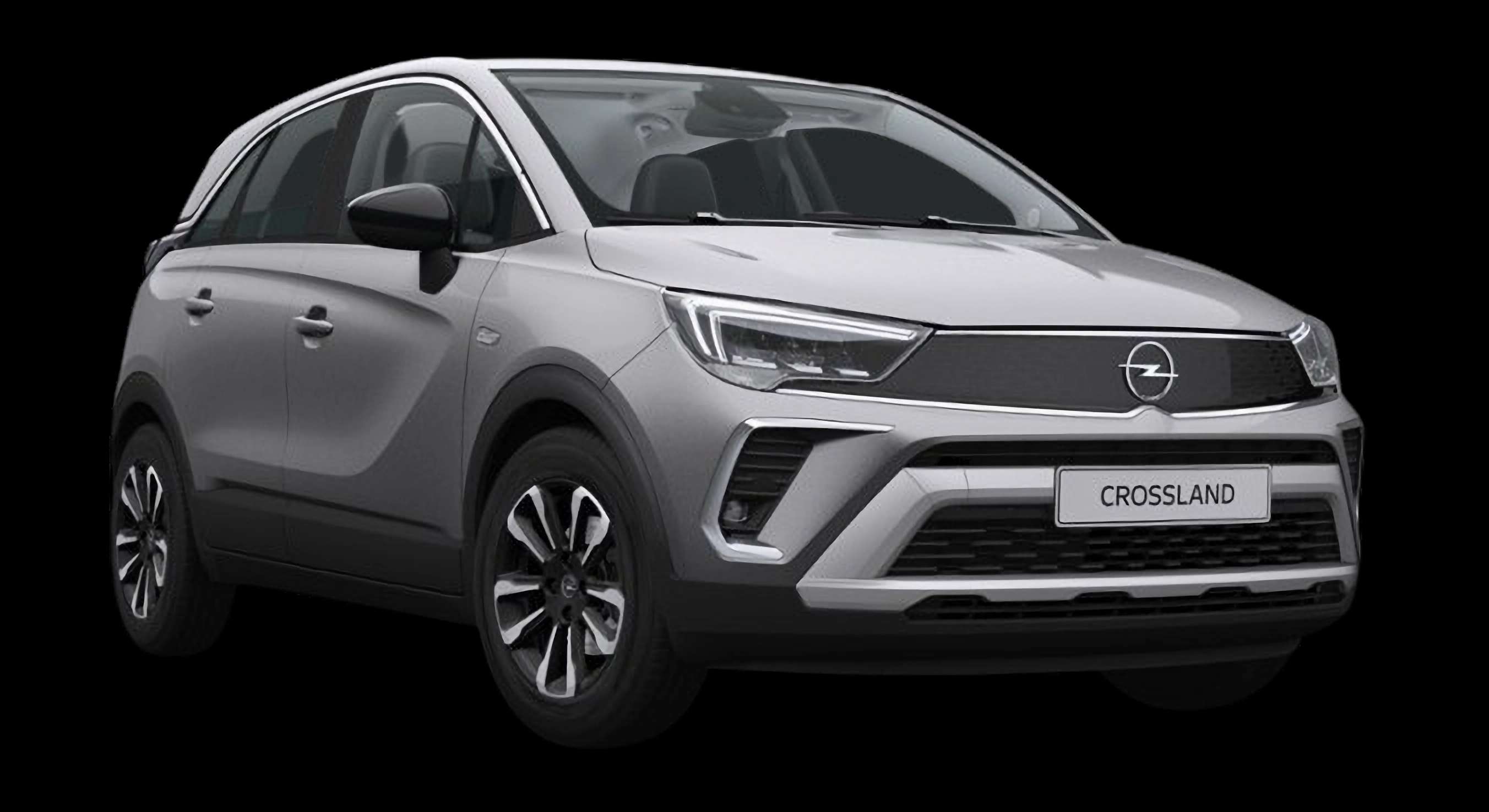 Schräge Frontansicht eines Opel Crossland, freigestellt