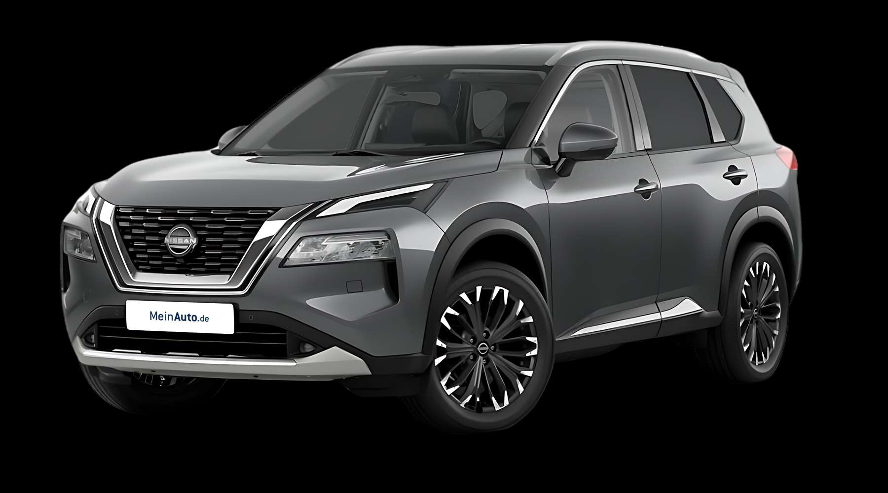Schräge Frontansicht auf einen Nissan X-TRAIL, freigestellt