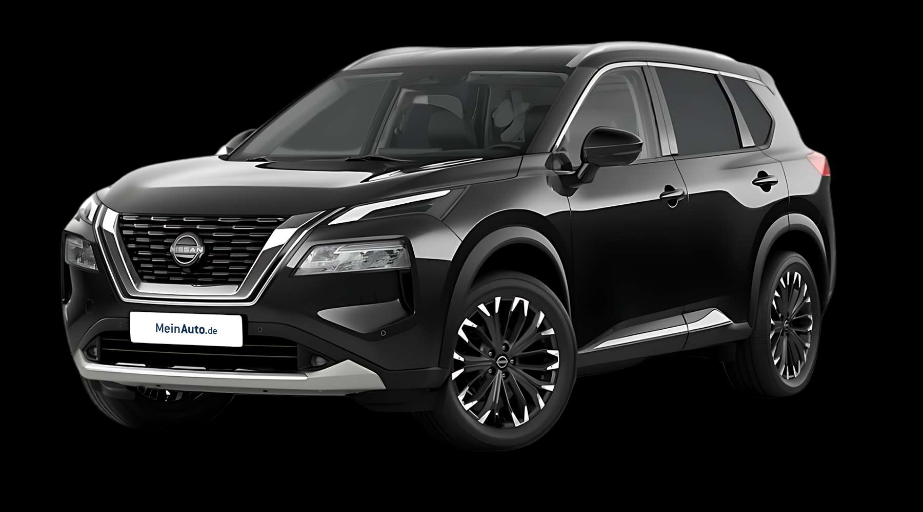Schräge Frontansicht auf einen Nissan X-TRAIL, freigestellt