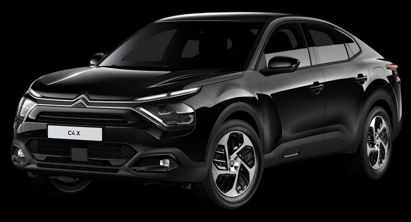 Schräge Frontansicht auf einen Citroën C4 X, freigestellt