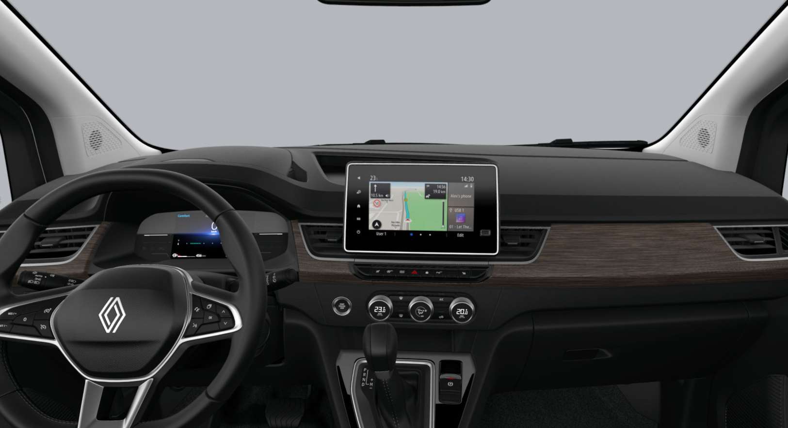 Ansicht des Armaturenbretts eines Renault Kangoo